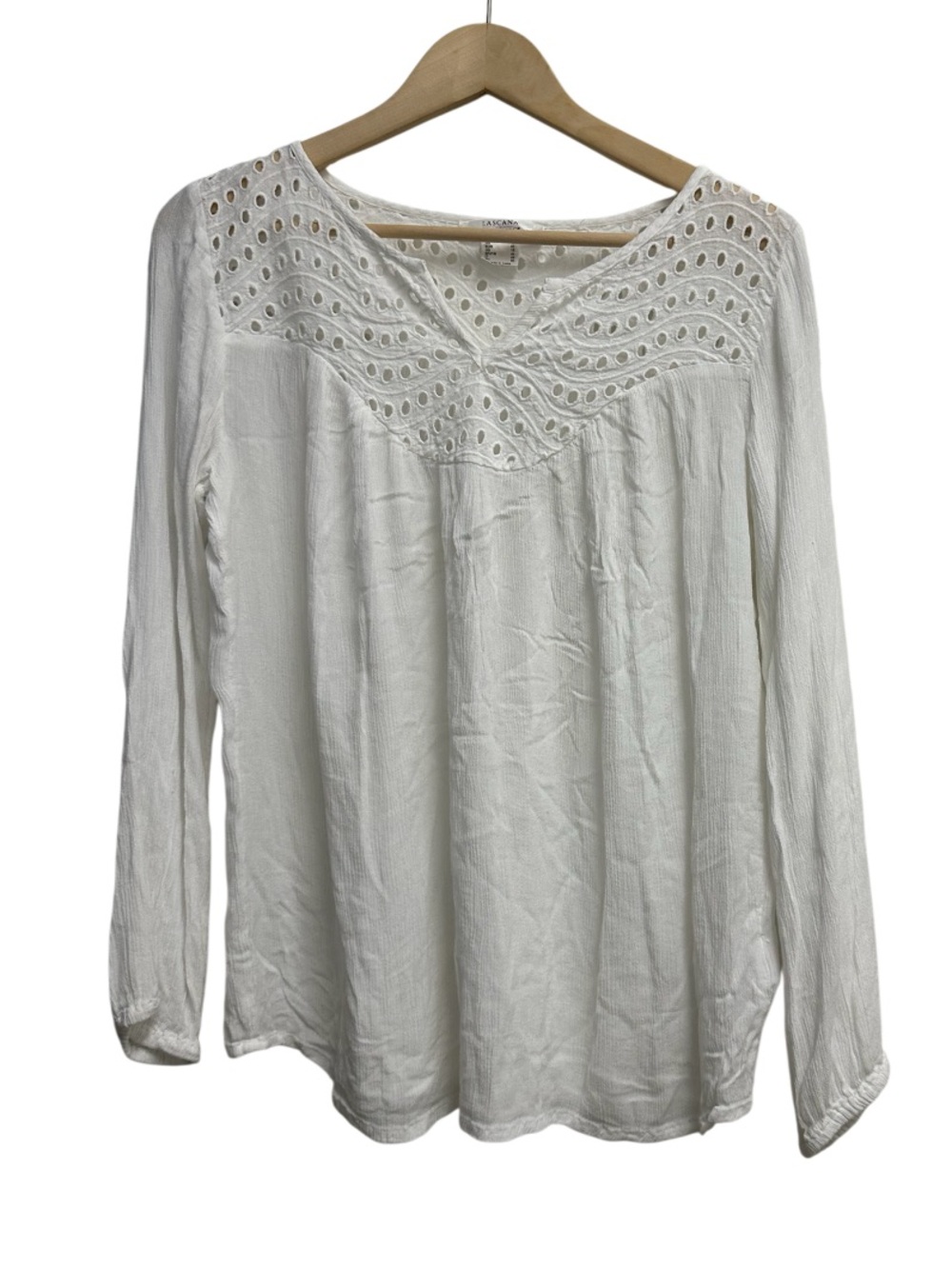 Lascana Venus | White Eyelet Boho Peasant Blouse | Medium - Picture 3 of 6
